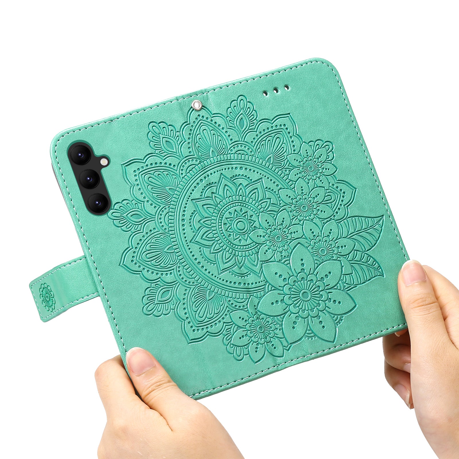 For Samsung Galaxy A24 4G Phone Cover Flower Imprinting Leather Stand Wallet Case with Strap For Samsung Galaxy A24 4G Phone Cover Flower Imprinting Leather Stand Wallet Case with Strap